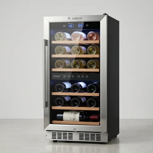Aobosi 12 Bottle Dual Zone Wine Cooler