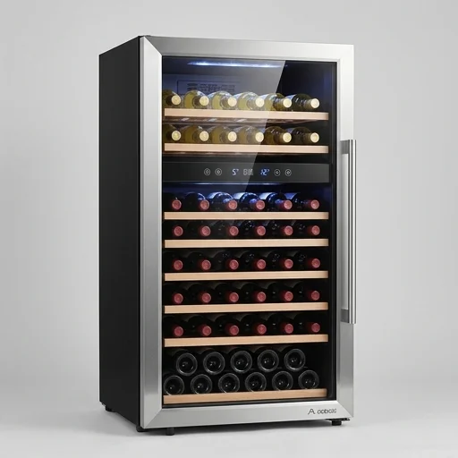 Aobosi 51-Bottle Dual Zone Wine Fridge
